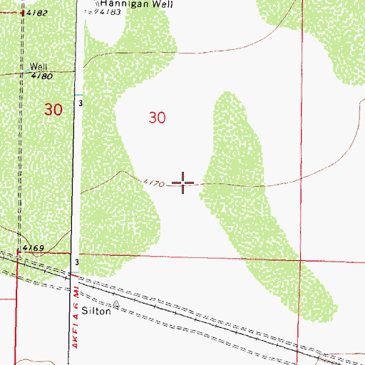 Topographic Map of Lewis Flats, NM