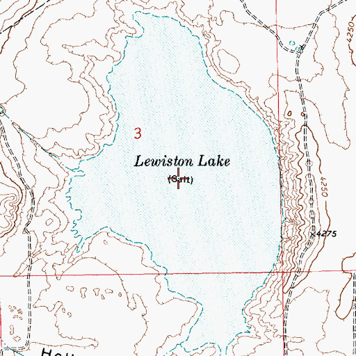 Topographic Map of Lewiston Lake, NM