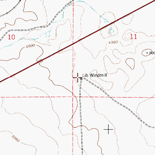 Topographic Map of Lib Windmill, NM