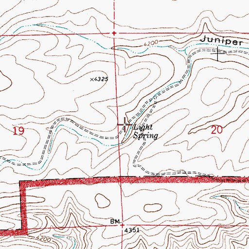 Topographic Map of Light Spring, NM