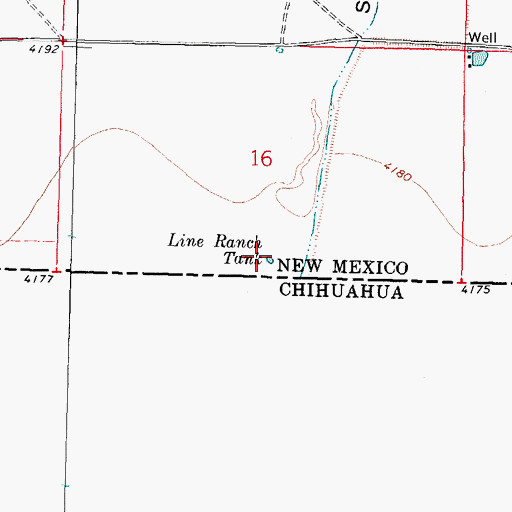 Topographic Map of Line Ranch Tank, NM