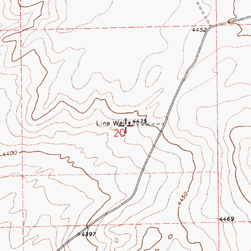 Topographic Map of Line Well, NM
