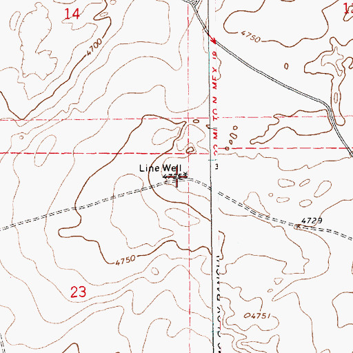 Topographic Map of Line Well, NM