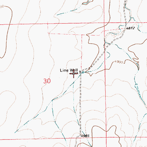 Topographic Map of Line Well, NM