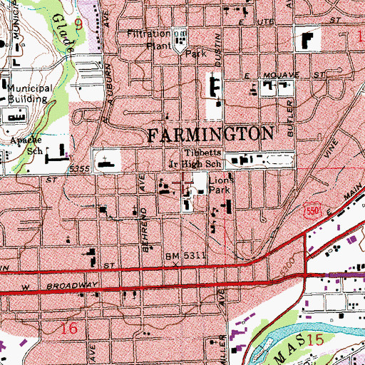 Topographic Map of Lions Park, NM