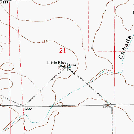 Topographic Map of Little Blue Well, NM