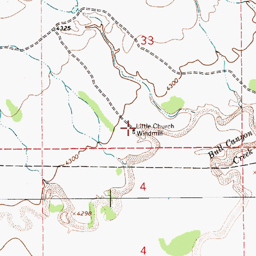 Topographic Map of Little Church Windmill, NM