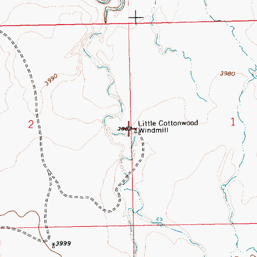 Topographic Map of Little Cottonwood Windmill, NM