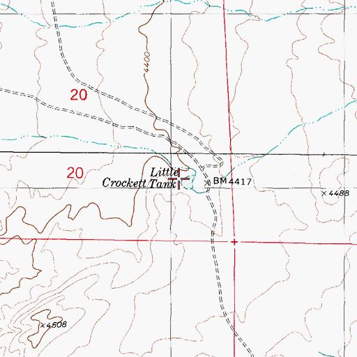 Topographic Map of Little Crockett Tank, NM