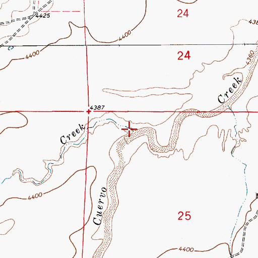 Topographic Map of Little Cuervo Creek, NM