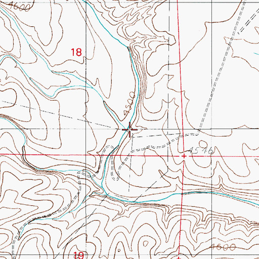 Topographic Map of Little Cuevo Canyon, NM