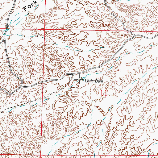 Topographic Map of Little Dam, NM