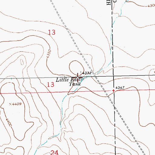 Topographic Map of Little East Tank, NM