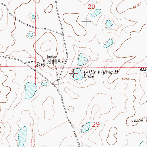 Topographic Map of Little Flying H Lake, NM