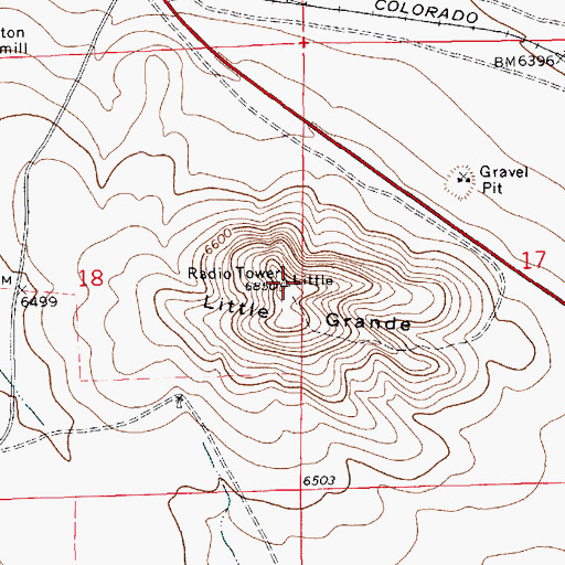Topographic Map of Little Grande, NM