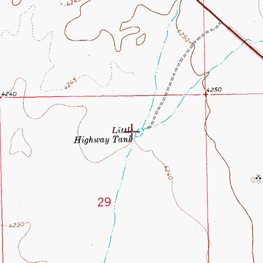 Topographic Map of Little Highway Tank, NM