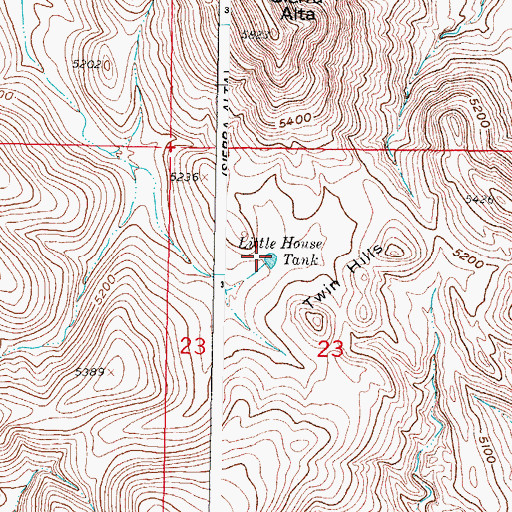 Topographic Map of Little House Tank, NM