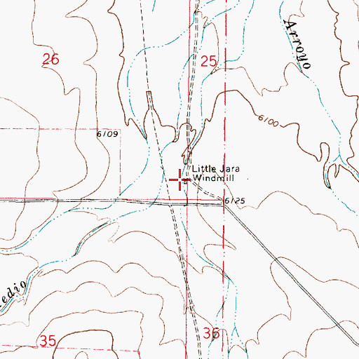 Topographic Map of Little Jara Windmill, NM