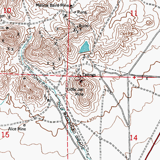 Topographic Map of Little Joe Mine, NM