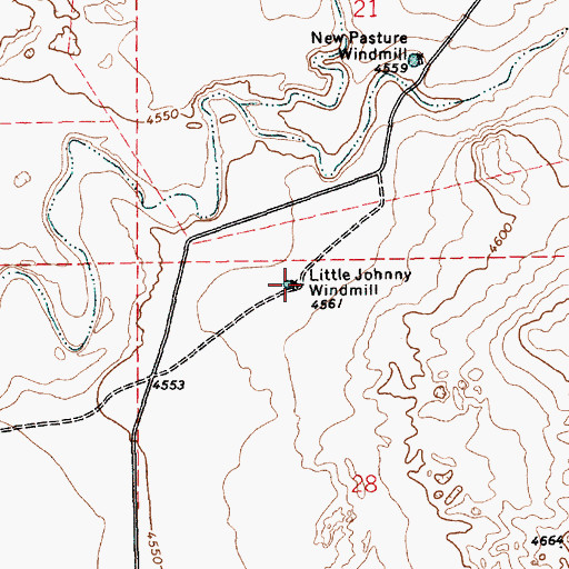Topographic Map of Little Johnny Windmill, NM