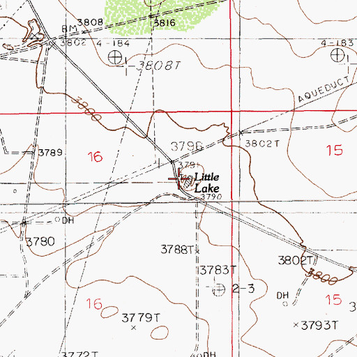 Topographic Map of Little Lake, NM