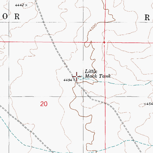 Topographic Map of Little Mack Tank, NM