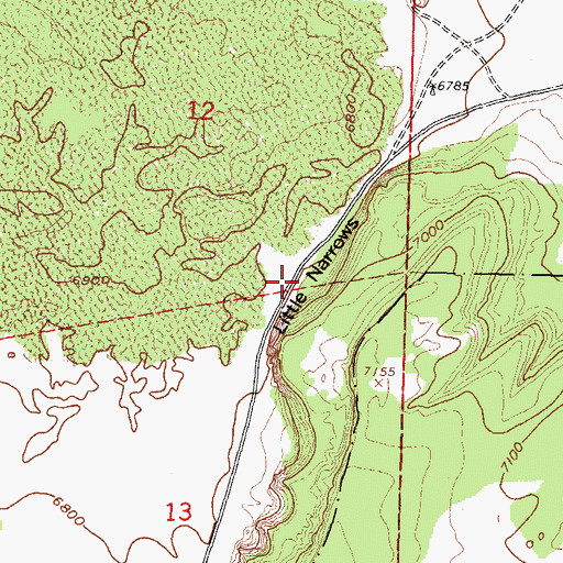 Topographic Map of Little Narrows, NM