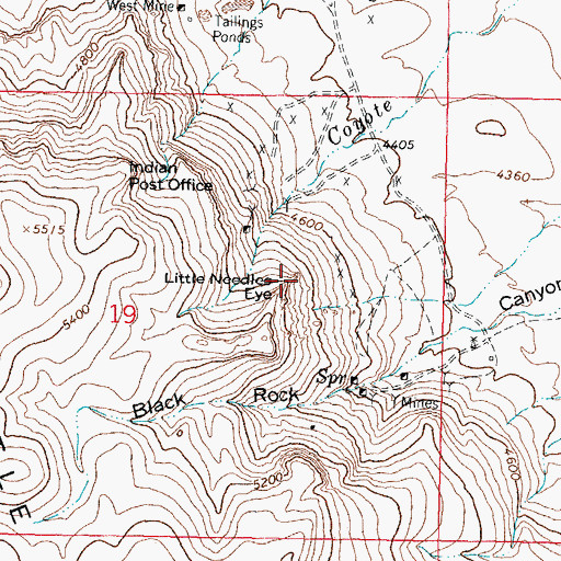 Topographic Map of Little Needles Eye, NM
