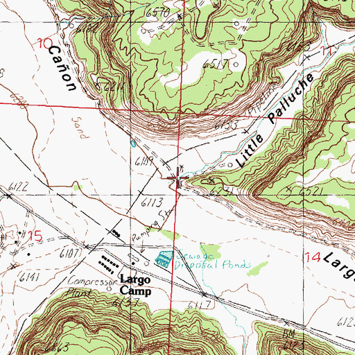 Topographic Map of Little Palluche Canyon, NM