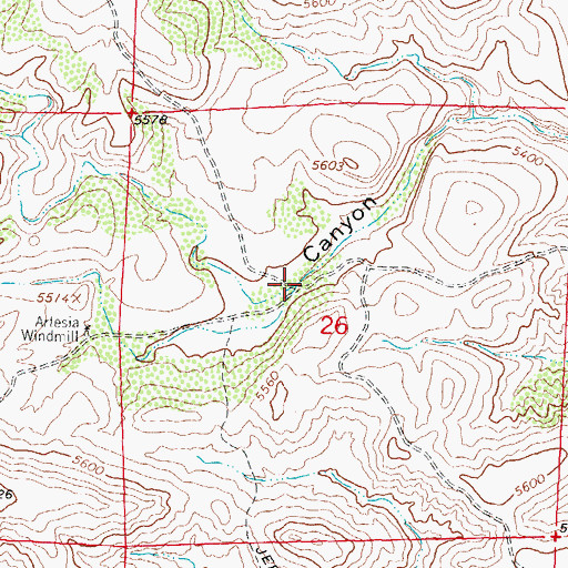 Topographic Map of Little Rocky Canyon, NM
