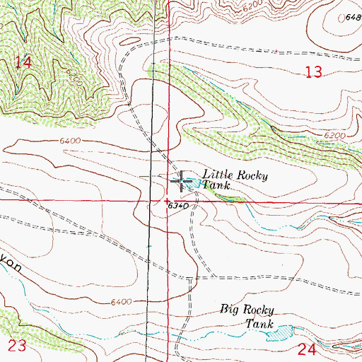 Topographic Map of Little Rocky Tank, NM