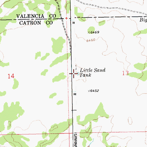 Topographic Map of Little Sand Tank, NM