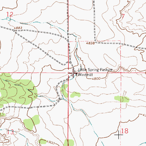 Topographic Map of Little Spring Pasture Windmill, NM