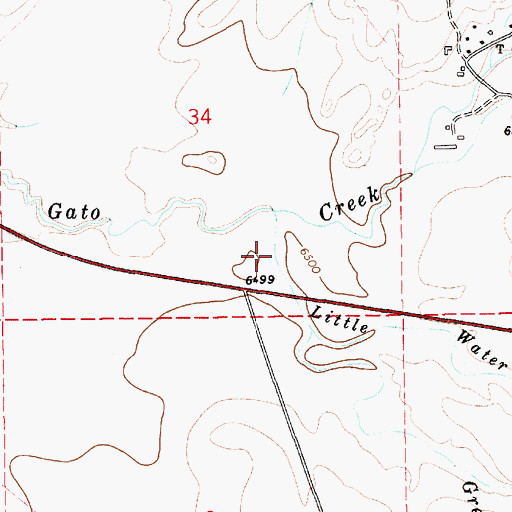 Topographic Map of Little Water Creek, NM