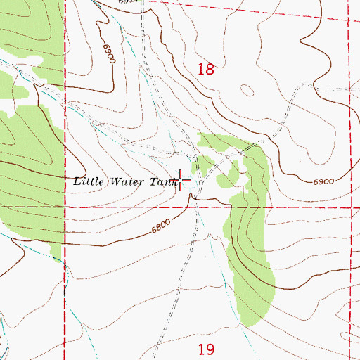 Topographic Map of Little Water Tank, NM