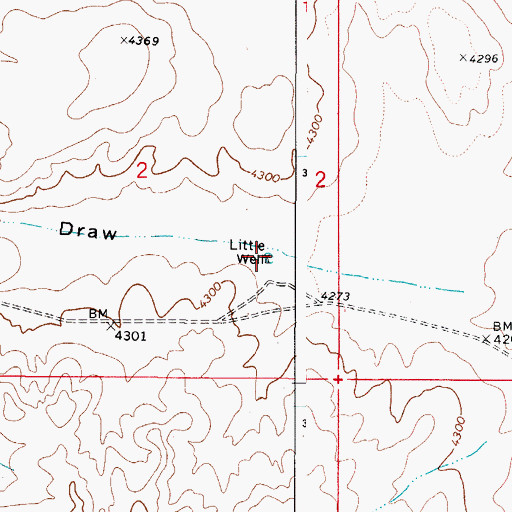 Topographic Map of Little Well, NM