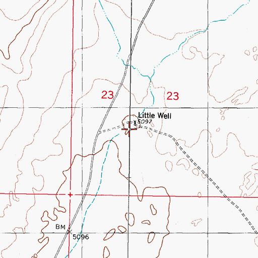 Topographic Map of Little Well, NM