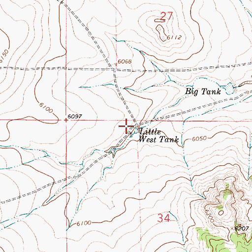 Topographic Map of Little West Tank, NM