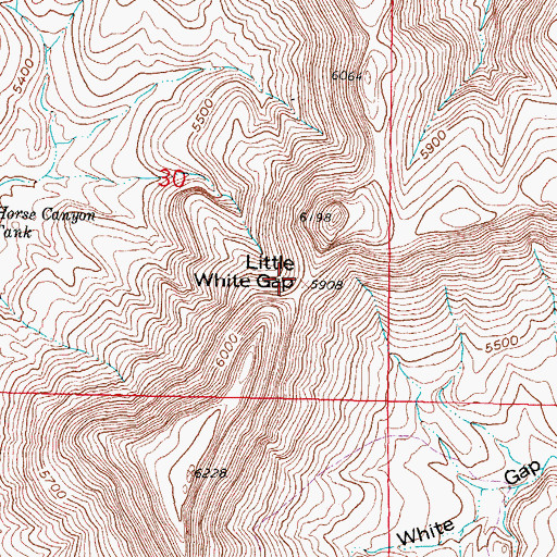 Topographic Map of Little White Gap, NM