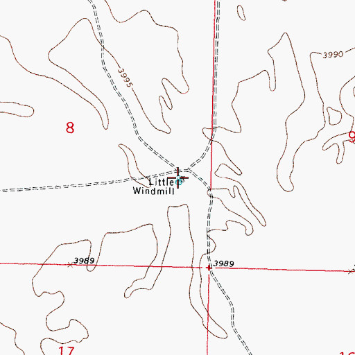 Topographic Map of Little Windmill, NM