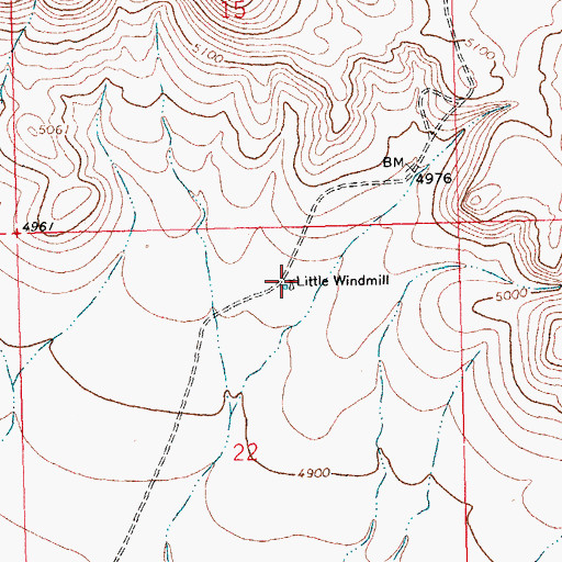 Topographic Map of Little Windmill, NM