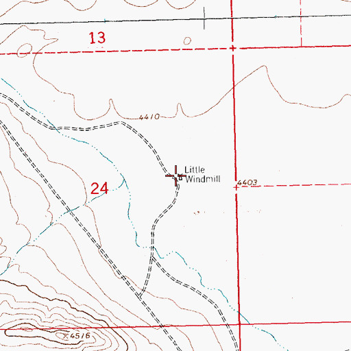 Topographic Map of Little Windmill, NM