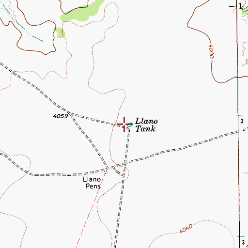 Topographic Map of Llano Tank, NM