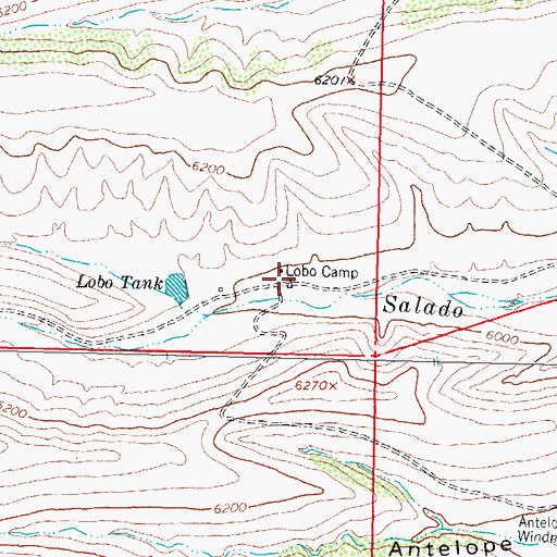 Topographic Map of Lobo Camp, NM