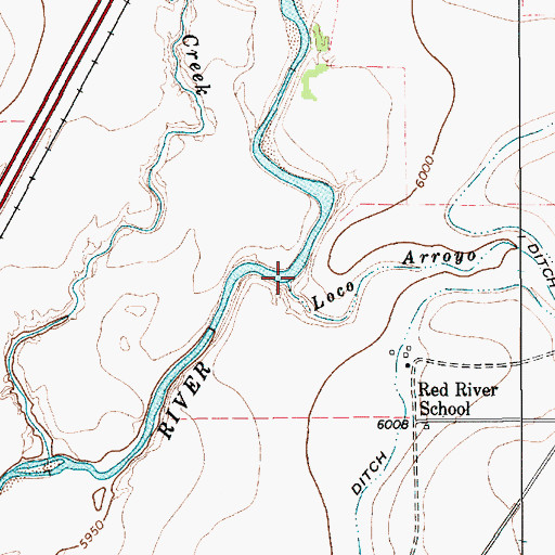 Topographic Map of Loco Arroyo, NM