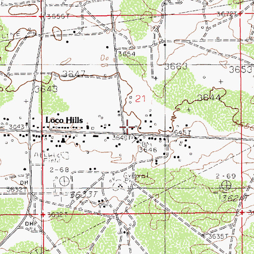 Topographic Map of Loco Hills, NM