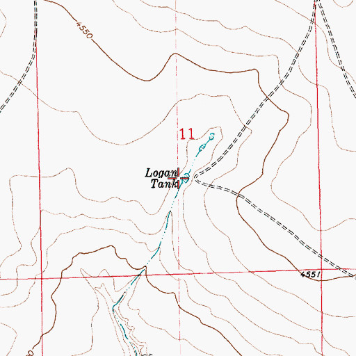 Topographic Map of Logan Tank, NM