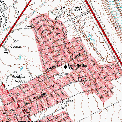 Topographic Map of Loma Heights School, NM