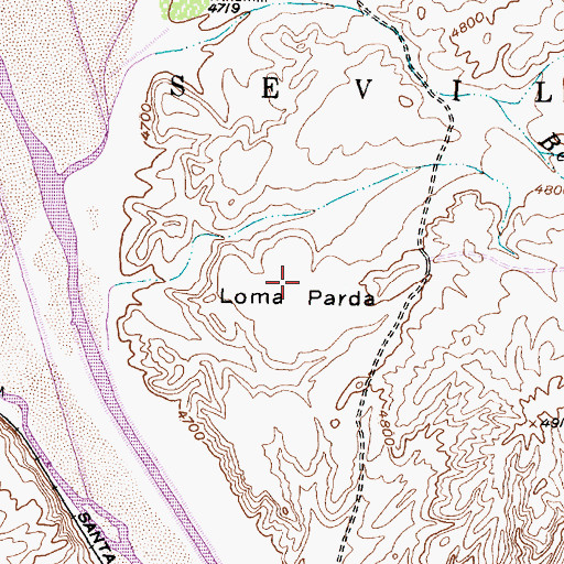 Topographic Map of Loma Parda, NM
