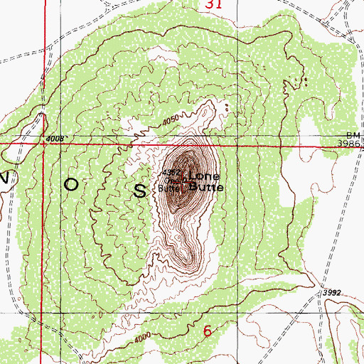 Topographic Map of Lone Butte, NM